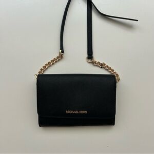 Michael Kors Black and Gold Crossbody Bag
